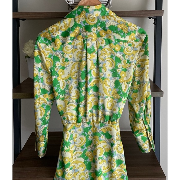 NWOT Zara Vibrant Green and Yellow Wrap Dress, Size XS - Picture 11 of 15